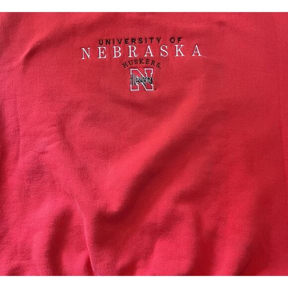 Vintage XL University of Nebraska Huskers Sweatshirt Red Crewneck NCAA College - Picture 2 of 11